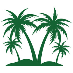 Fototapeta premium palm tree, green color vector art illustration, isolate white background