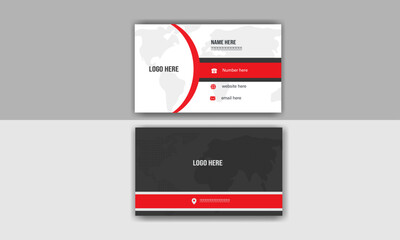 modern business card design . double sided business card design template Vector design formal red and black modern business card
