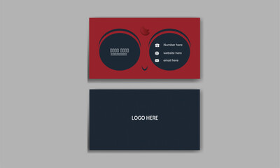 double sided Vector design formal red and blue modern business card

