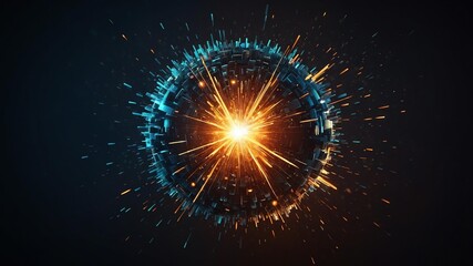 Obraz premium abstract vector sphere explosion explosion of sphere w background