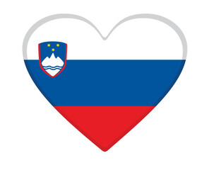 Slovenia flag heart shaped. vector