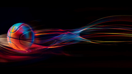 A Dynamic Volleyball in MotionCapturing Energy and Excitement Against a Stark Black Background