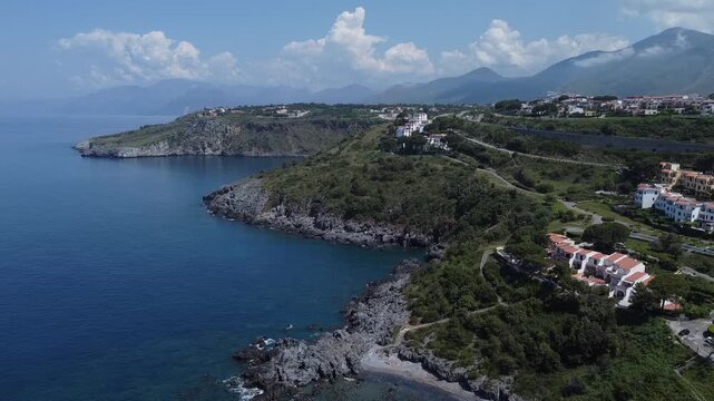 Scalea, Baia di Carpio, Calabria drone Italy