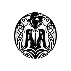 Fototapeta premium woman wearing Fashion Formal and Black tie