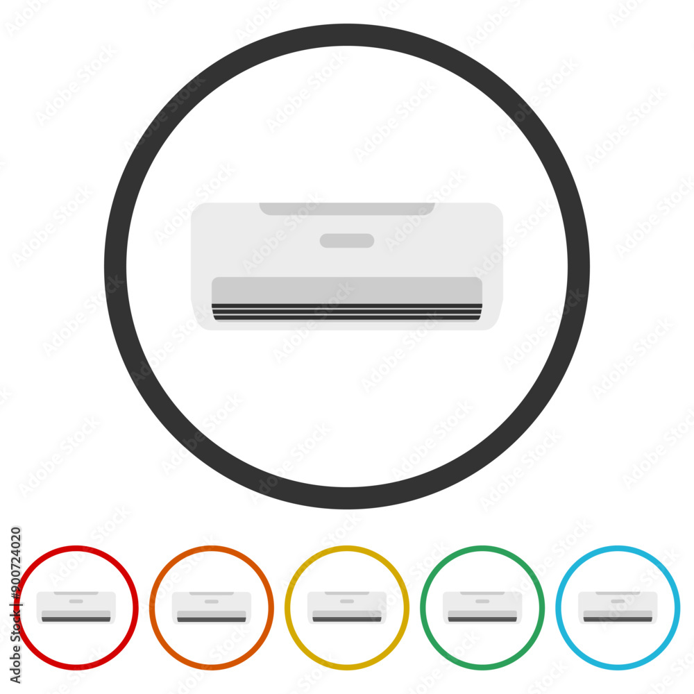 Poster air flow condition cool icon. set icons in color circle buttons