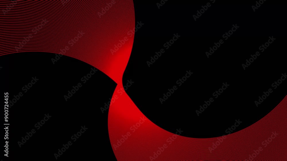 Poster red color pattern wavy line motion background. black background
