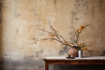 Wabi-sabi background, where hand-made wallpaper meets natural dye and sumi ink