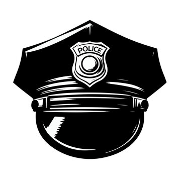 hat of a police officer's hat silhouette.