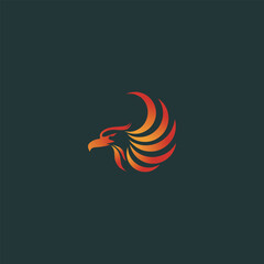 Flying eagle logo design. Vector illustration. Stylized bird logotype.