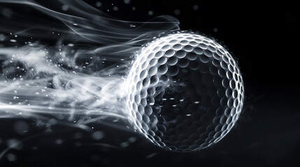 Suspended in MotionA Golf Ball's Exhilarating Spin Against a Striking Black Background