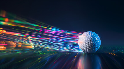 A Dynamic Golf Ball in Mid-AirCapturing the Energy of Motion Against a Striking Black Background
