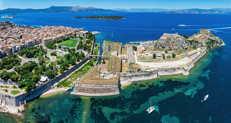 Corfu, 10 June 2024: Ionian Islands of Greece Corfu. Panoramic view of corfu city