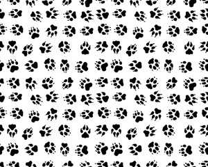 Seamless pattern with footprint dogs 