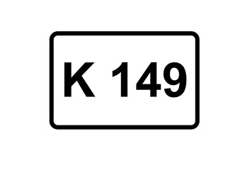 Illustration eines Kreisstraßenschildes der K 149 in Deutschland	