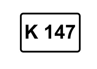 Illustration eines Kreisstraßenschildes der K 147 in Deutschland	