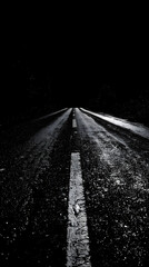 faded road centred on black background