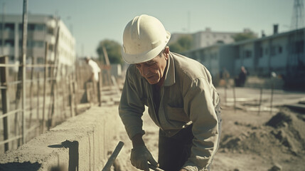 Fototapeta premium construction worker on a building site