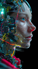A digital artwork resembling a close-up of a woman's flawless skin, illuminated by ethereal light and intricate textures.