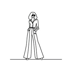 Fototapeta premium woman wearing retro fashion
