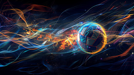 Dynamic Volleyball in MotionA High-Energy Capture of a Spinning Ball Against a Deep Black Background