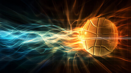 Dynamic Volleyball in MotionCapturing the Thrill of the Game Against a Dramatic Black Background