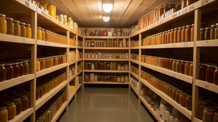 Fototapeta premium cellar full with canned goods