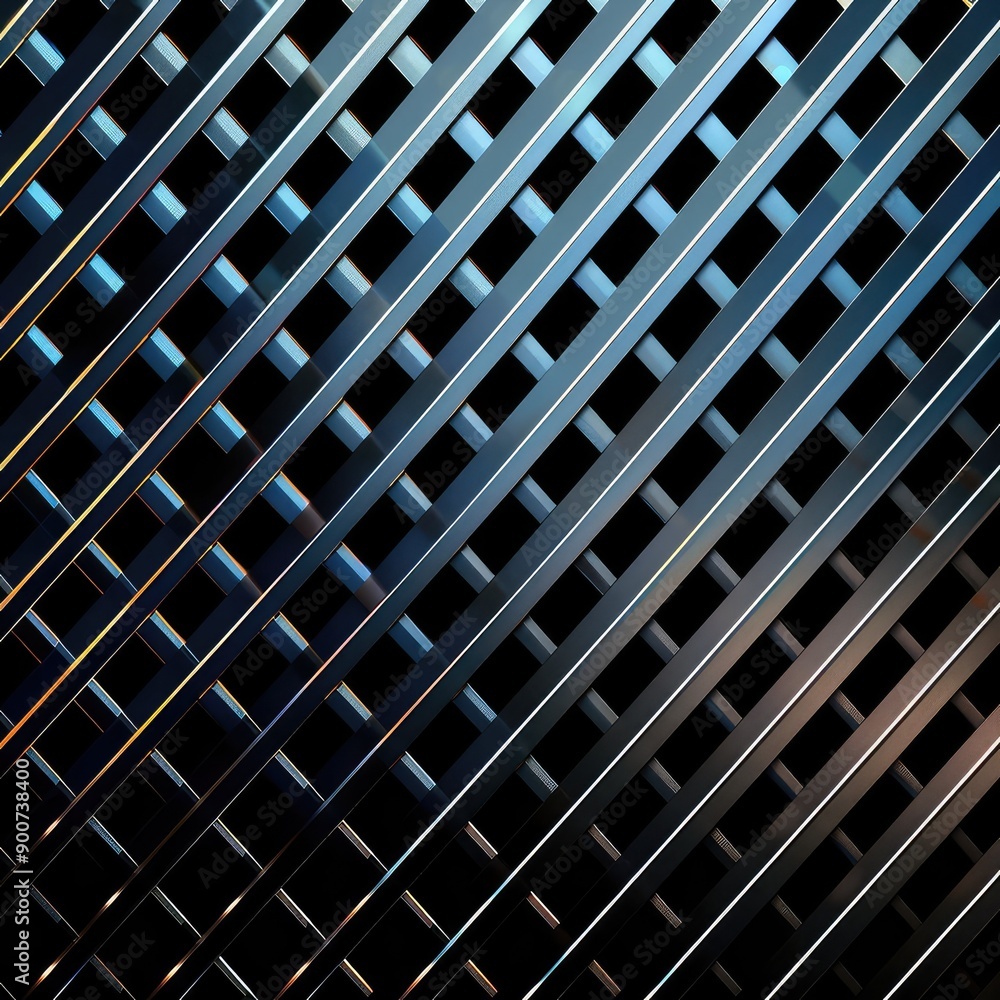 Poster abstract illuminated grid pattern with perspective depth