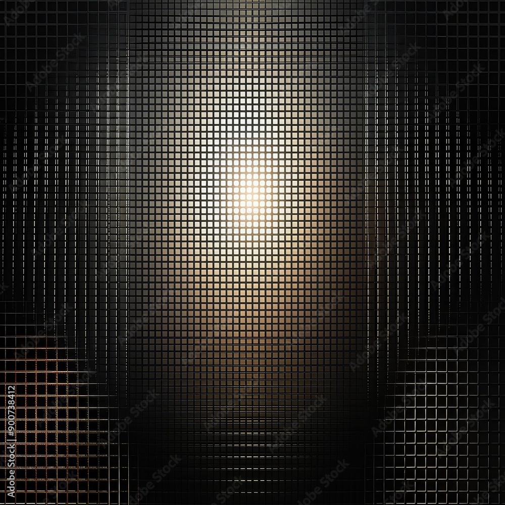 Poster abstract illuminated grid pattern with perspective depth
