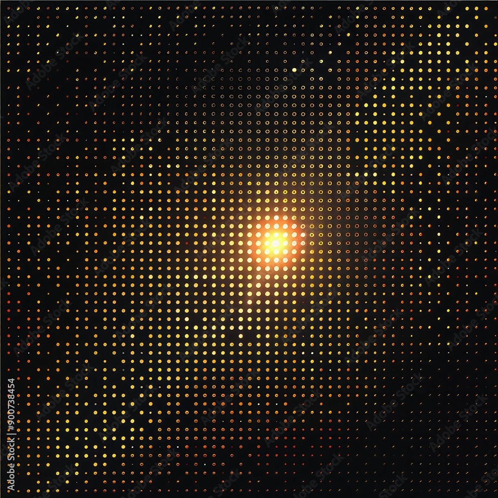 Poster abstract illuminated grid pattern with perspective depth