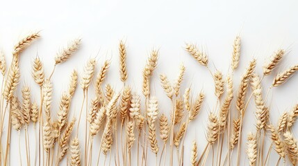 Minimalistic White Wheat Stalks
