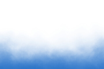 Blue smoke or fog on transparent background. Fluffy mist fog isolated on white