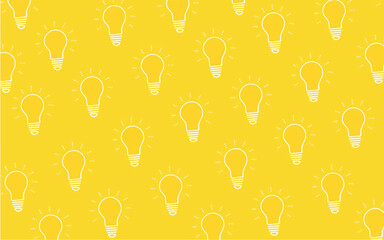 Light bulb vector illustration pattern wallpaper, electricity and light. Clip art light bulb concept art ornament. Idea art. Blackout, lights off, lights on. The light bulb illuminates the cover.