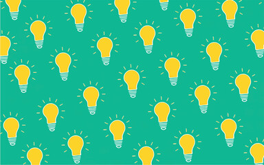Light bulb vector illustration pattern wallpaper, electricity and light. Clip art light bulb concept art ornament. Idea art. Blackout, lights off, lights on. The light bulb illuminates the cover.