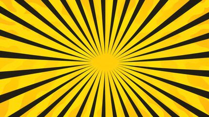 Pop Up Background. Pattern of black and yellow stripes, rays.