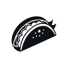 tacos vector black and white, Taco black and white icon