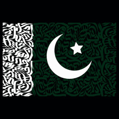 14 August Happy Independence day of Pakistan  textured and calligraphic background  flag.