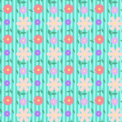 Flower Color  Seamless Pattern