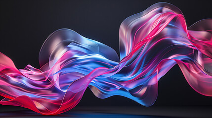Obraz premium Abstract Digital Background of Twisting Ribbons.