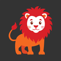A lion vector and line art