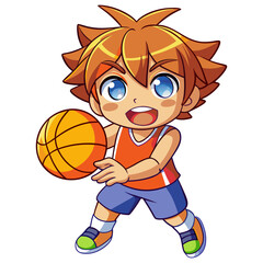 Naklejka premium basketball player cartoon vector