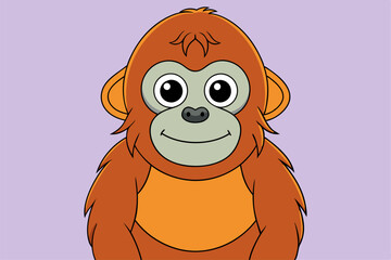 Obraz premium Realistic Orangutan Vector Illustration for Graphic Design Projects High Quality, Detailed, and Versatile Artwork