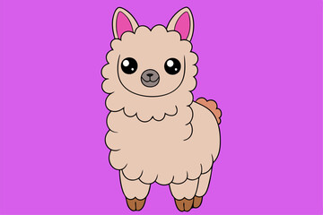Cute Llama Vector Illustration for Graphic Design Projects High Quality, Detailed, and Versatile Artwork