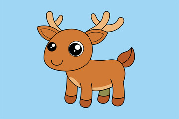 Adorable Moose Vector Graphic For Web And Print. Premium Moose Illustration Featuring Cute Design Perfect For Websites, Print Materials, Digital Content, And Creative Projects