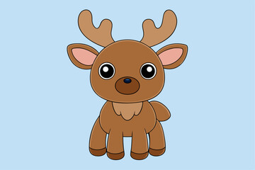 Adorable Moose Vector Graphic For Web And Print. Premium Moose Illustration Featuring Cute Design Perfect For Websites, Print Materials, Digital Content, And Creative Projects