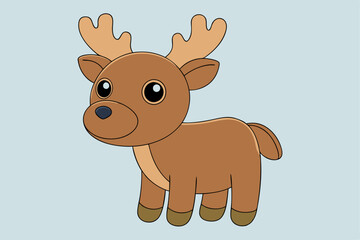 Adorable Moose Vector Graphic For Web And Print. Premium Moose Illustration Featuring Cute Design Perfect For Websites, Print Materials, Digital Content, And Creative Projects