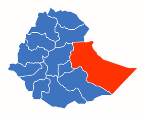 Hararghe administrative divisions of the Ethiopia country