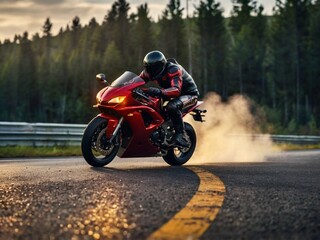 Obraz premium motorcycle on the road