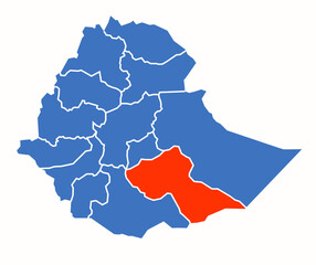Bale administrative divisions of the Ethiopia country
