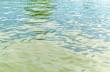 Colors reflected in the water surface of a lake