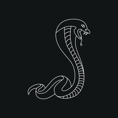 Snake line - symbol Chinese oriental New Year 2025 symbol. Vector stock hand drawing illustration for design template tattoo or congratulations greeting card, banner, calendar. Editable stroke.